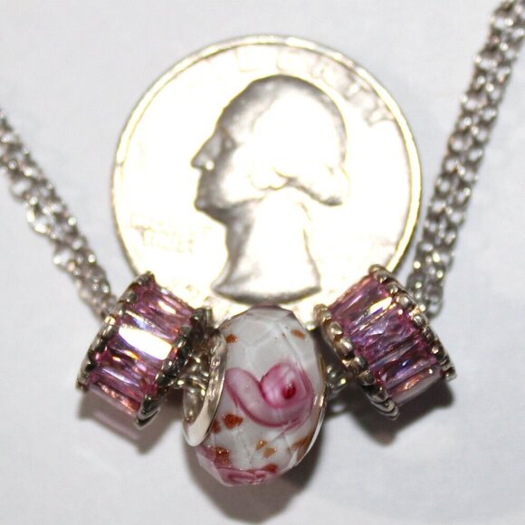 Persona Sterling Silver Double Chain Charm Necklace - Picture 2 of 5